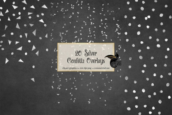20 Silver Confetti Overlays for Actions Amp
