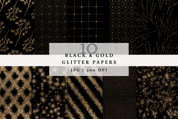 Black and Gold Glitter Backgrounds