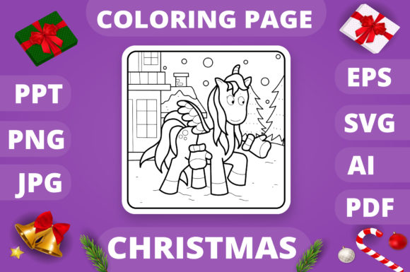 Christmas Coloring Page for Kids 26 V4