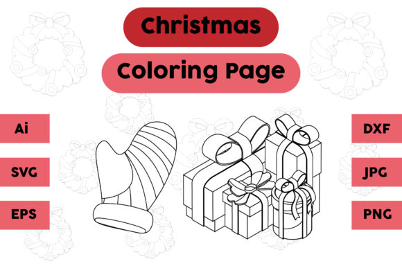 Christmas Coloring Page Gloves Gift Set for Branding and Packaging