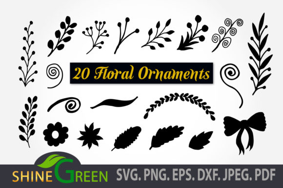 Floral Bundle Leaves Ornament Clipart for Crafts