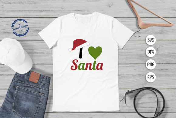 I Love Santa SVG Cut File for Crafts