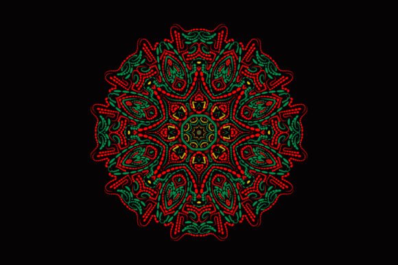 Mandala Pattern Red Star Mask Christmas