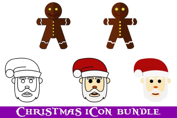 Santa Ginger Christmas Icon Bundle