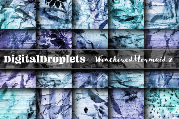 Weathered Mermaid Backgrounds for Local Branding