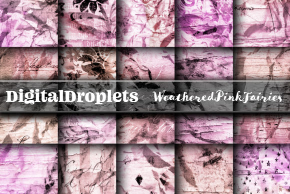 Weathered Pink Fairies 20 12x12 Backgrounds